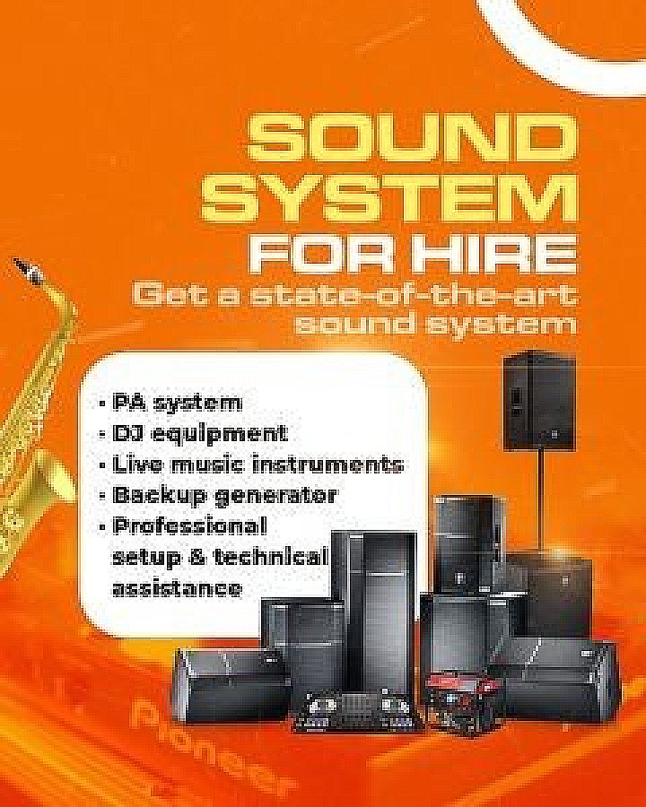 Professional sound system setup at a Huwii event